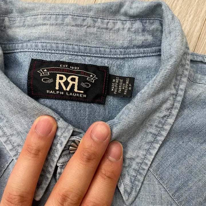 [BUNJANG] RRL Chambray Western Shirt L / RRL 더블알엘 샴브레이 웨스턴 셔츠 L