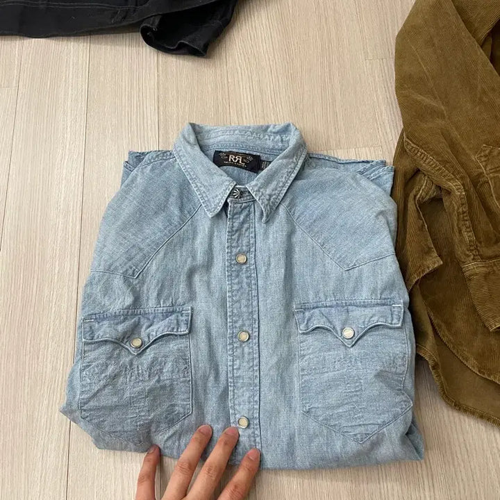 [BUNJANG] RRL Chambray Western Shirt L / RRL 더블알엘 샴브레이 웨스턴 셔츠 L