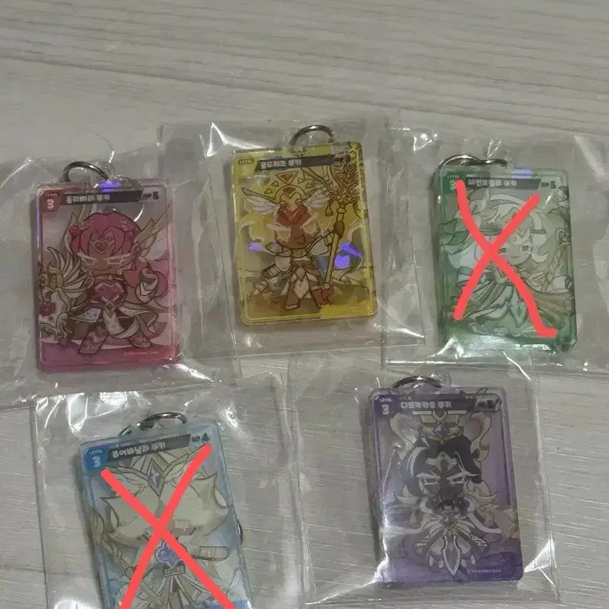 [BUNJANG] Cookie Run World Champion Acrylic Keyring Set / 쿠키런 월챔 특전 아크릴 키링 판매해용(홀리베리,골드치즈,다크카카오)