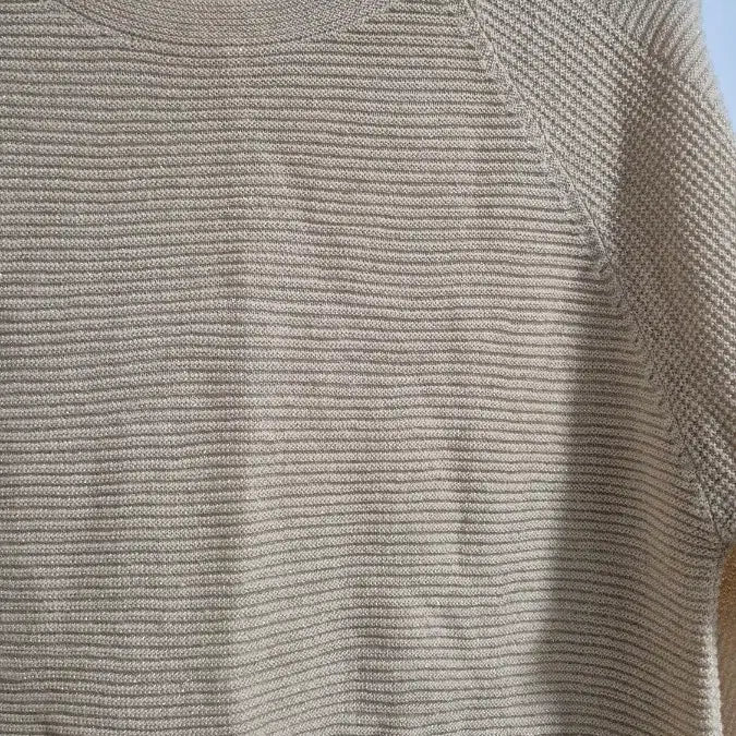 [BUNJANG] Beige 7-Part Pearl Knit Sweater / 베이지 7부 펄 니트