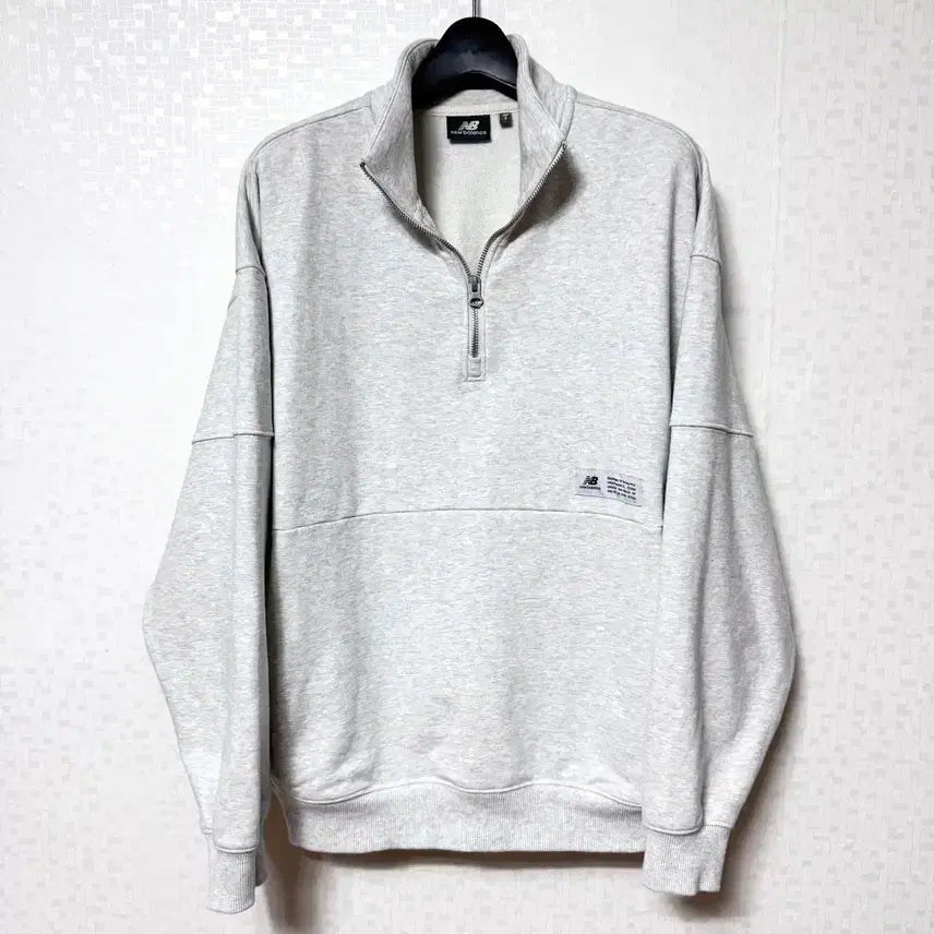 [BUNJANG] New Balance Big Logo Half-Zip Sweatshirt / [S,90]뉴발란스 빅로고 반집업 맨투맨 오버핏