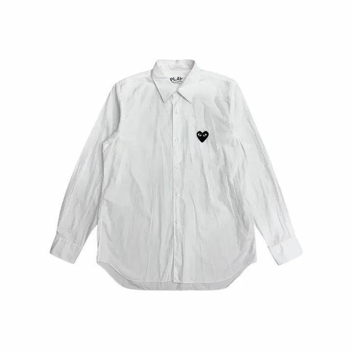 [SOLD OUT] 꼼데가르송 블랙 하트 와펜 화이트 셔츠 S