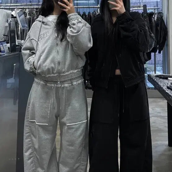 [BUNJANG] Trimming Bird Cutout Sweatpants Black / 트리밍버드 컷아웃 스웻팬츠 블랙 새상품