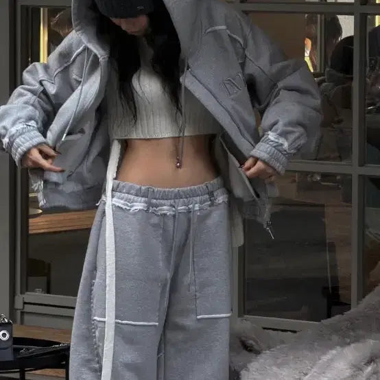 [BUNJANG] Trimming Bird Cutout Sweatpants Black / 트리밍버드 컷아웃 스웻팬츠 블랙 새상품