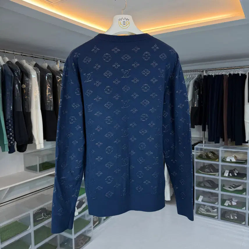 [BUNJANG] Louis Vuitton Monogram Cotton Knit Sweater / 루이비통 드롭 니들 모노그램 코튼 니트 급처