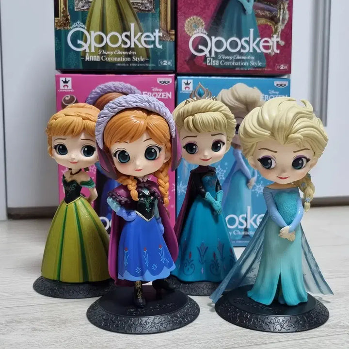 [BUNJANG] Q Posket Frozen 4-Piece Bundle Set (Unsealed, A Color) / Q posket 겨울왕국 4종 일괄 A컬러 (개봉품)