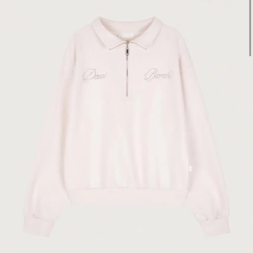 [BUNJANG] Klisier Bambi Essential Half-Zip Sweatshirt Pink / 클리시어 밤비 에센셜 스웻셔츠 반집업 핑크