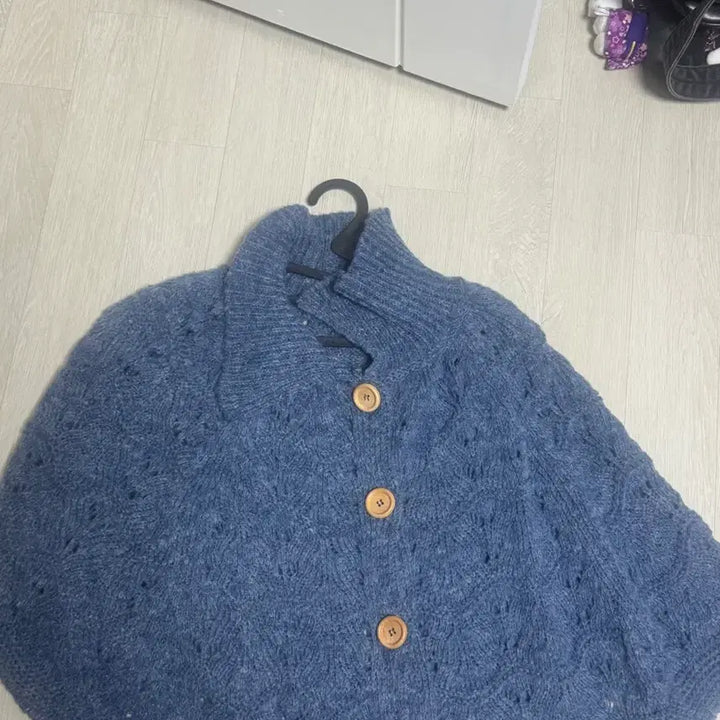 [BUNJANG] Knit Poncho Cape Cardigan / 니트 판초 케이프 망토 가디건