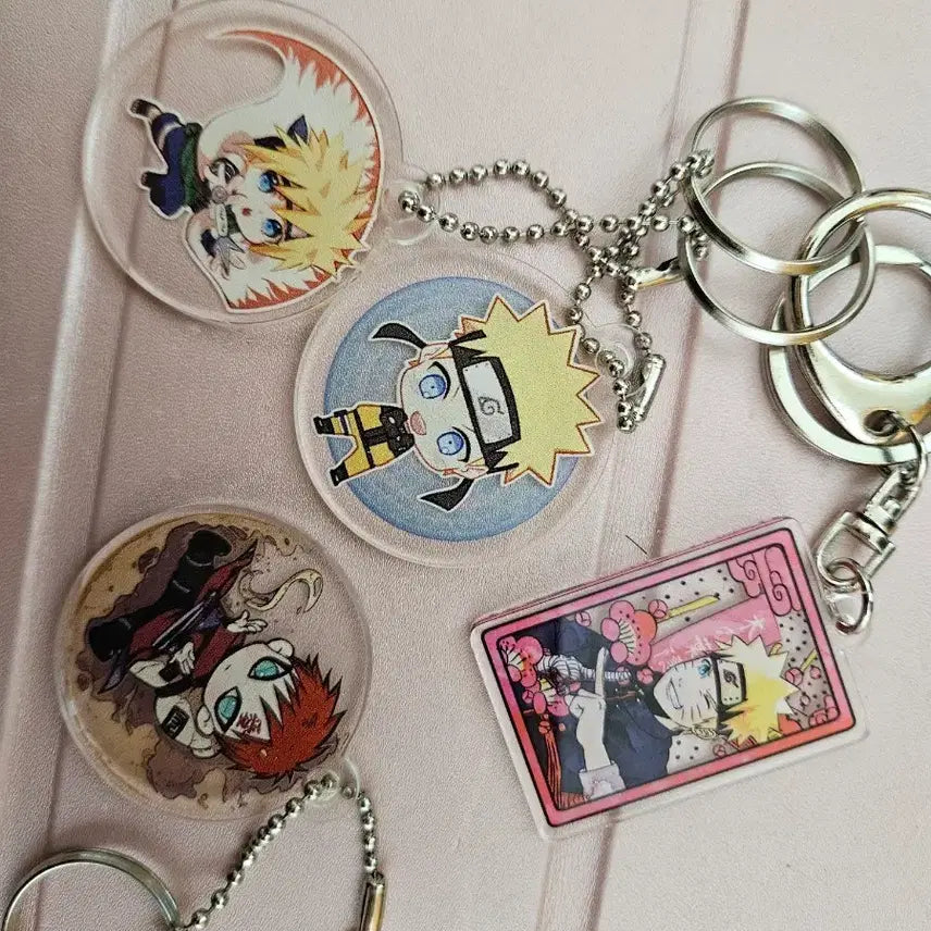 [BUNJANG] Naruto Minato Gaara Kakashi Vintage Character Keyring / 나루토 캐릭터 비공굿 고전 키링 (나루토 미나토 가아라 카카시)