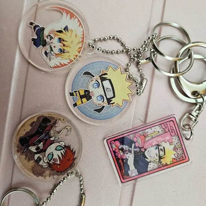 [BUNJANG] Naruto Minato Gaara Kakashi Vintage Character Keyring / 나루토 캐릭터 비공굿 고전 키링 (나루토 미나토 가아라 카카시)