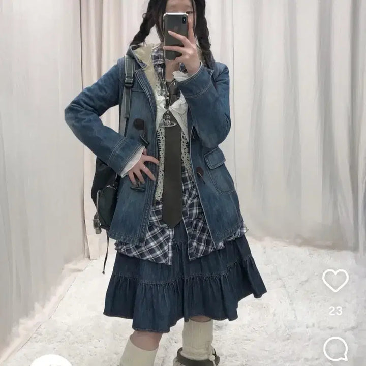 [BUNJANG] Coco Mori Vintage Denim Set / 선가든파티 코코모리 합정빈티지 스윙잉서울 데님 빈티지 코디세트