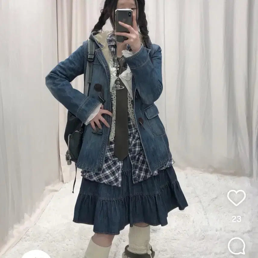 [BUNJANG] Coco Mori Vintage Denim Set / 선가든파티 코코모리 합정빈티지 스윙잉서울 데님 빈티지 코디세트