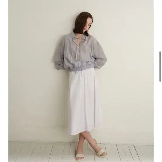 [BUNJANG] Gongdreen Petite Sheer Blouse / [새상품] 공드린 쁘띠 쉬어 블라우스