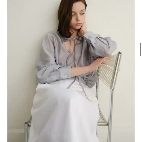 [BUNJANG] Gongdreen Petite Sheer Blouse / [새상품] 공드린 쁘띠 쉬어 블라우스