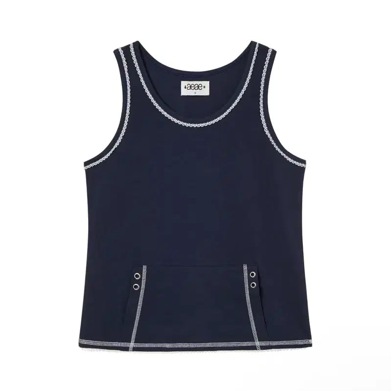 [SOLD OUT] 에이이에이이) Lace Pocket Sleeveless NA F