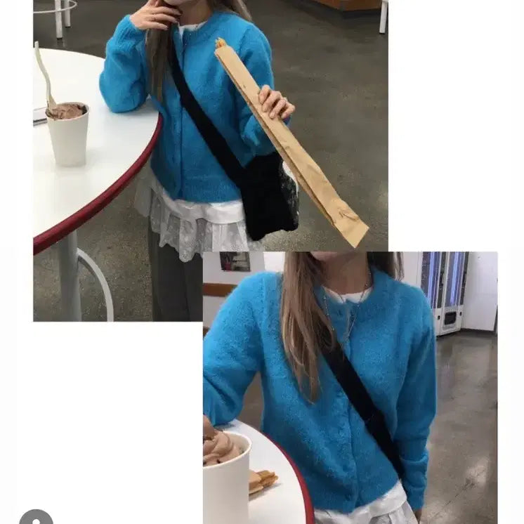 [BUNJANG] Seasonal Sky Blue Cardigan / 시즈너블 가디건