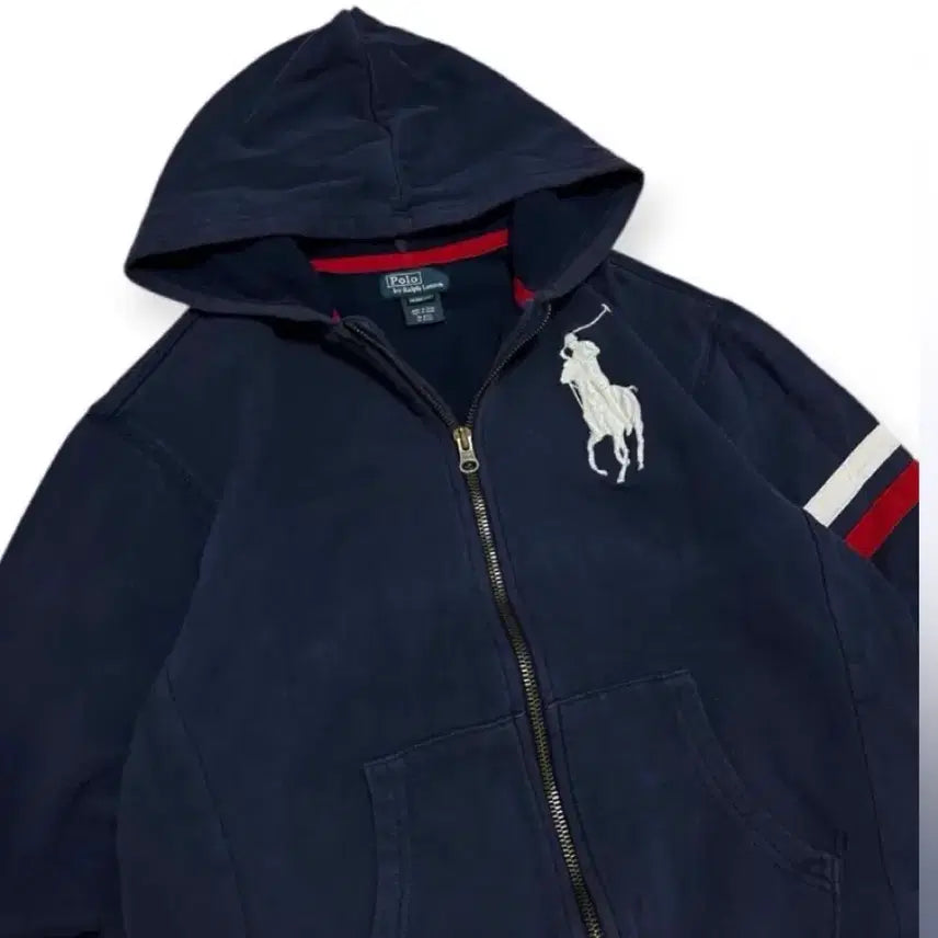 [BUNJANG] Polo Big Pony Navy Hooded Zip-up / 폴로 빅포니 네이비 후드집업