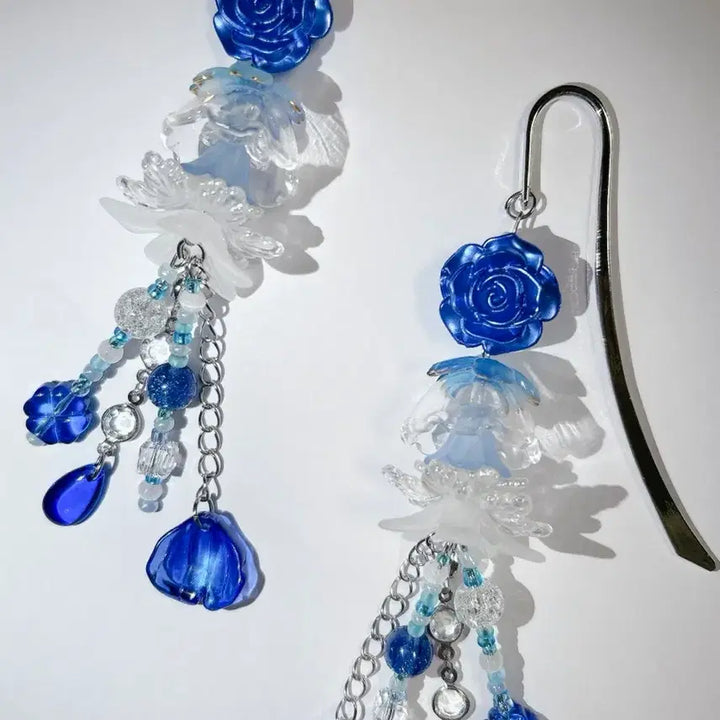[BUNJANG] Deep Sea Jellyfish Charm Bookmark Bag Charm / 심해 해파리 비즈 키링 책갈피 가방 고리 꽃