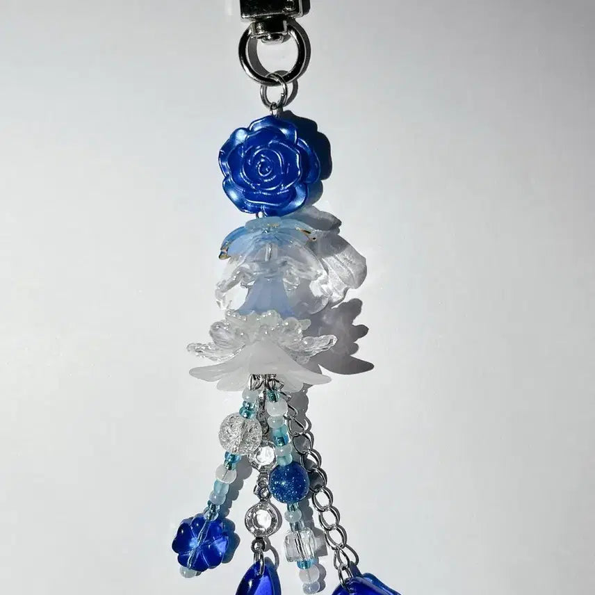 [BUNJANG] Deep Sea Jellyfish Charm Bookmark Bag Charm / 심해 해파리 비즈 키링 책갈피 가방 고리 꽃
