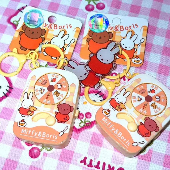 [BUNJANG] Miffy Rotating Roller LED Keychain / 희귀템 미피 회전 롤러 키링 LED