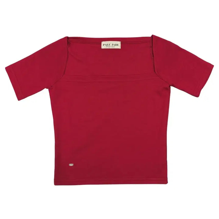 [BUNJANG] Pale Jade Deep Square Neck Short Sleeve T-shirt / 오늘만)페일제이드 딥스퀘어넥 반팔티