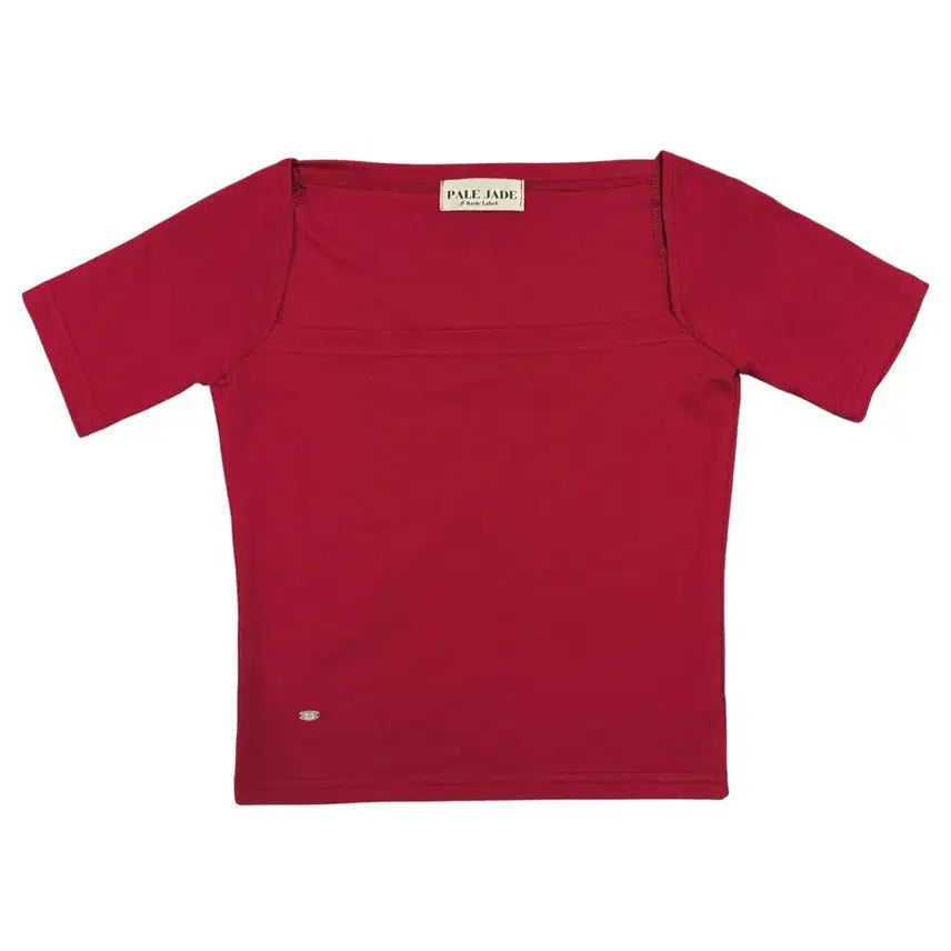 [BUNJANG] Pale Jade Deep Square Neck Short Sleeve T-shirt / 오늘만)페일제이드 딥스퀘어넥 반팔티