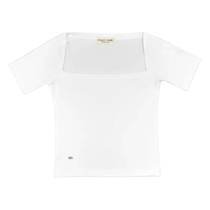 [BUNJANG] Pale Jade Deep Square Neck Short Sleeve T-shirt / 오늘만)페일제이드 딥스퀘어넥 반팔티