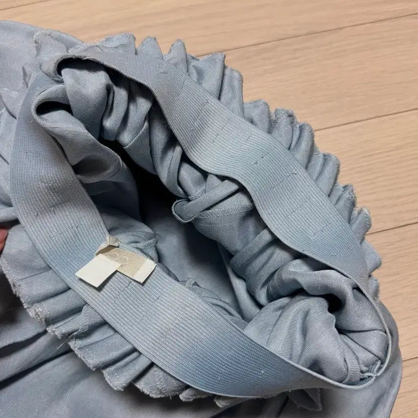 [BUNJANG] COS Ruffle Banding Skirt Linen Blend Midi Skirt / COS코스 러플 밴딩스커트 린넨혼방 하늘색프릴캉캉블루치마레이어드A라인미디