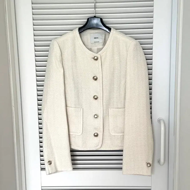 [BUNJANG] ROEM Collarless Tweed Jacket / ROEM 로엠 칼라리스 트위드 자켓
