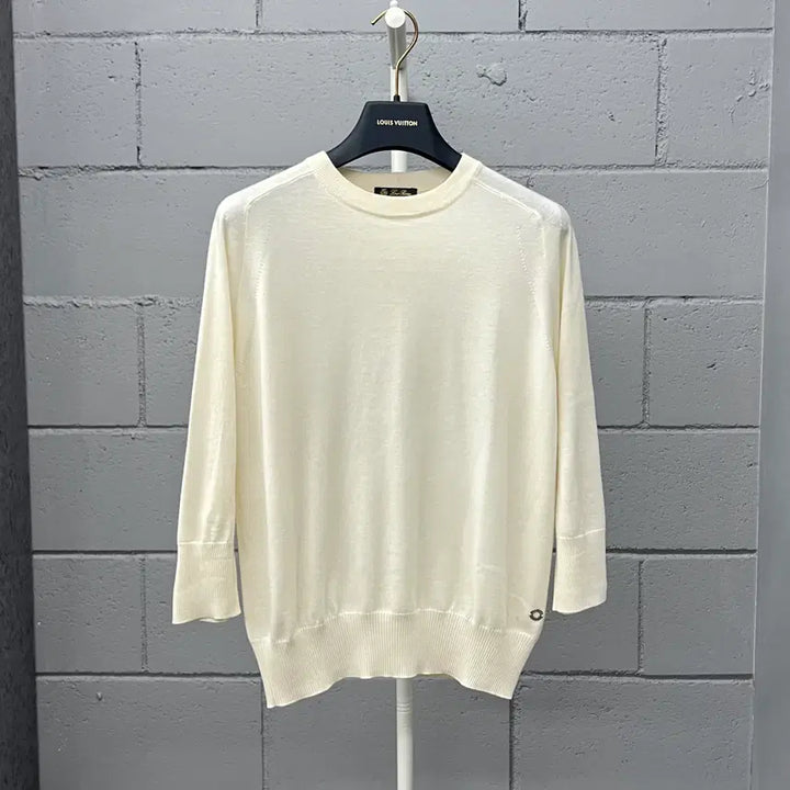 [SOLD OUT] [ 정품 ] 로로피아나 캐시미어 아이보리 하프 슬리브 니트 42size