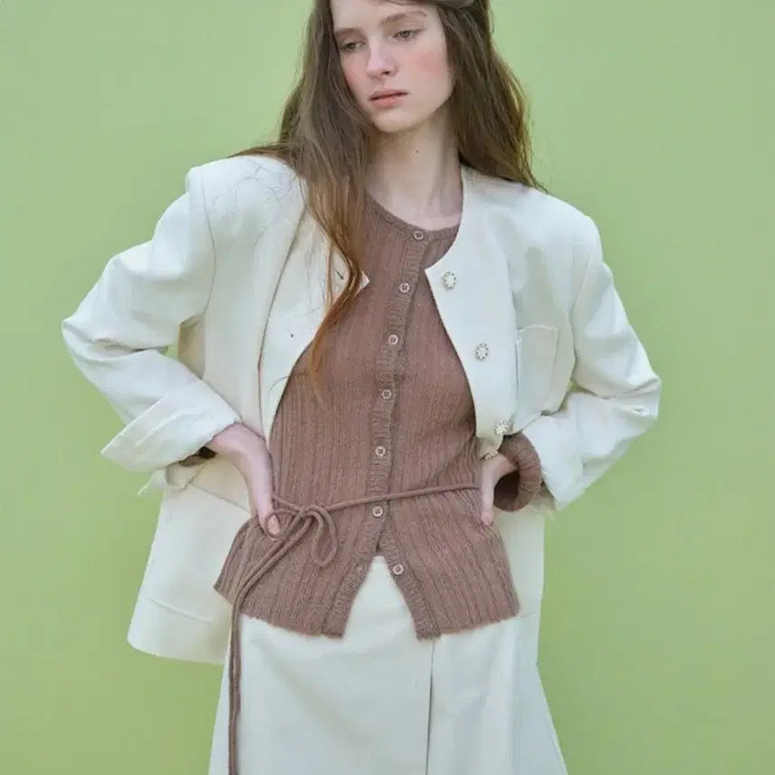[BUNJANG] The Rowst Belted Pleated Cardigan / (새상품)더라우스트 벨티드 플리츠 가디건