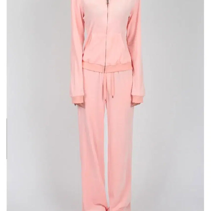 [BUNJANG] Pink Velvet Tracksuit Set / 핑크 벨벳 트레이닝 세트