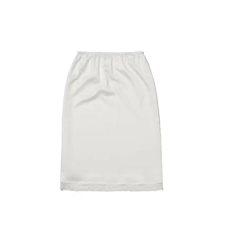 [BUNJANG] OVMOI Ivory Satin Lace Midi Skirt / 오브모아 OVMOI 새틴 레이스 미디 스커트 (아이보리)