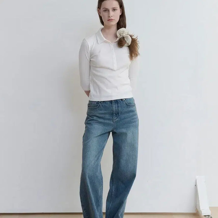 [BUNJANG] Aetoa Mid Rise Loose Jeans Blue / 에토아 aetoa 미드 라이즈 루즈 진스 (블루 S)