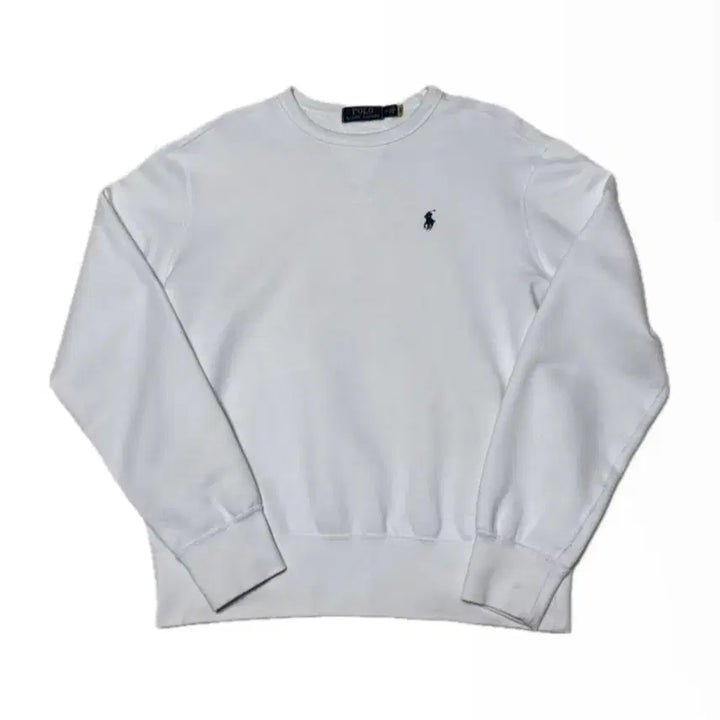 [BUNJANG] Polo Ralph Lauren White and Blue Terry Sweatshirt / 폴로 흰파 기모 맨투맨 (qr)