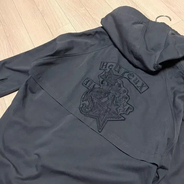 [BUNJANG] SJSJ Charcoal Cotton Hooded Safari Jacket / 한섬 SJSJ 백자수 후드 야상 점퍼 사파리 자켓 차콜 코튼 면 간절기