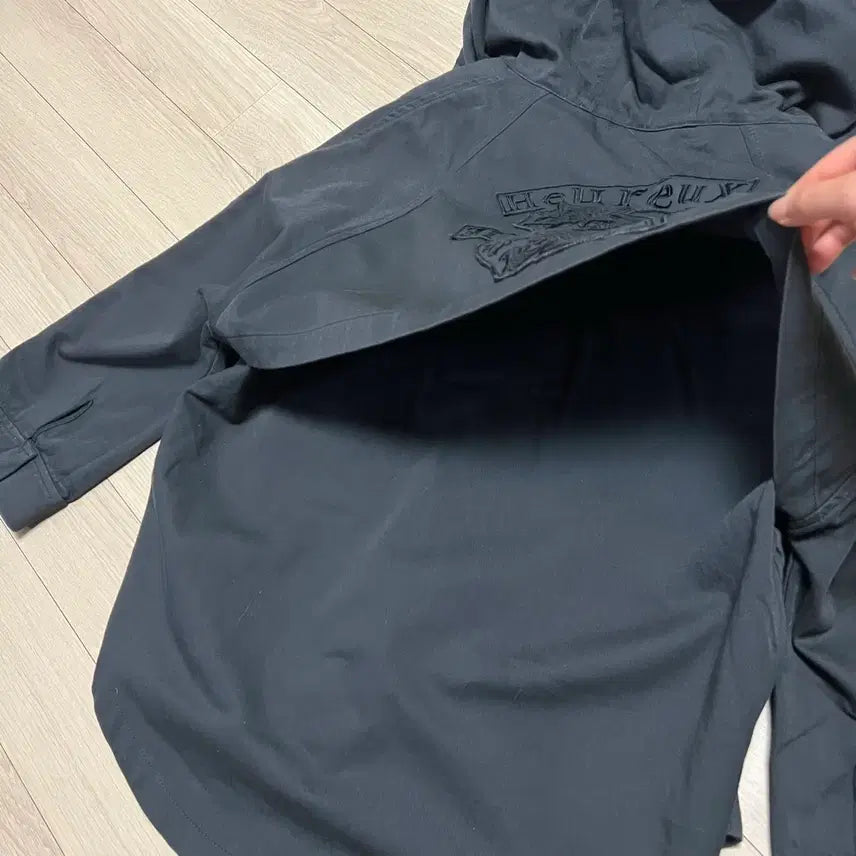 [BUNJANG] SJSJ Charcoal Cotton Hooded Safari Jacket / 한섬 SJSJ 백자수 후드 야상 점퍼 사파리 자켓 차콜 코튼 면 간절기