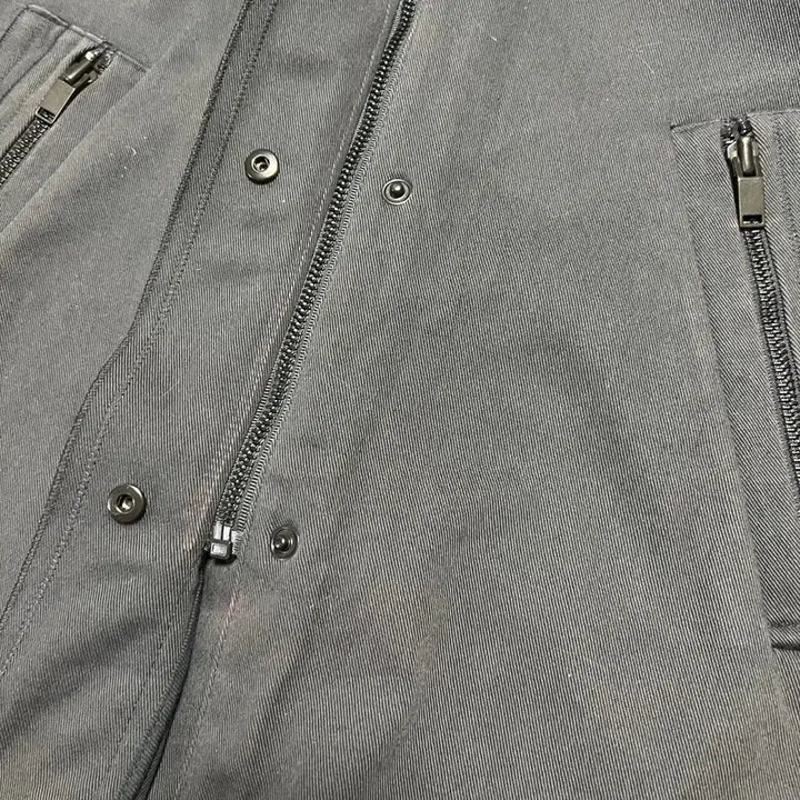 [BUNJANG] SJSJ Charcoal Cotton Hooded Safari Jacket / 한섬 SJSJ 백자수 후드 야상 점퍼 사파리 자켓 차콜 코튼 면 간절기