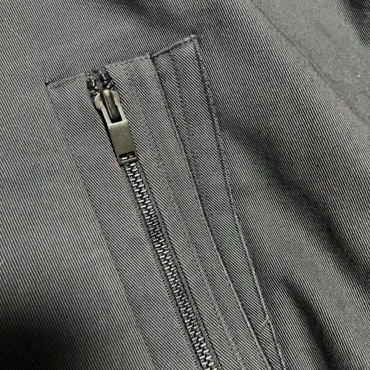 [BUNJANG] SJSJ Charcoal Cotton Hooded Safari Jacket / 한섬 SJSJ 백자수 후드 야상 점퍼 사파리 자켓 차콜 코튼 면 간절기
