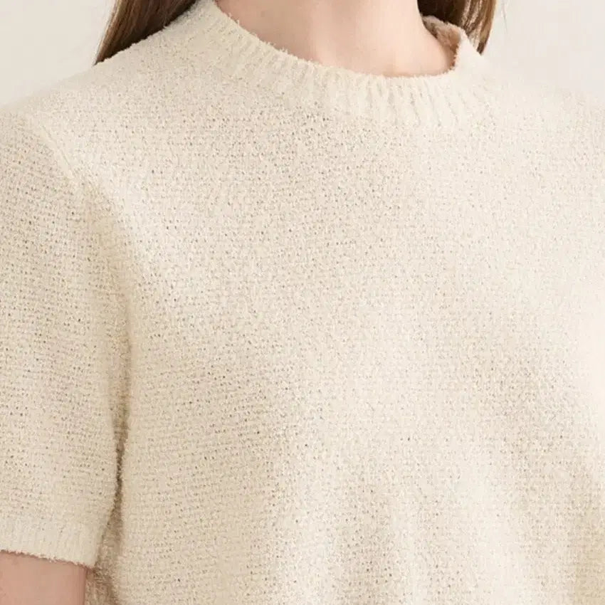 [BUNJANG] Hansome The Cashmere Terry Half Sleeve Knit Top / 한섬 더 캐시미어 테리 하프 슬리브 니트 탑