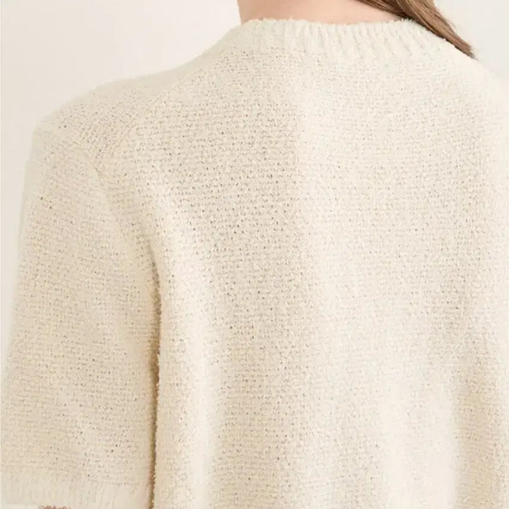 [BUNJANG] Hansome The Cashmere Terry Half Sleeve Knit Top / 한섬 더 캐시미어 테리 하프 슬리브 니트 탑
