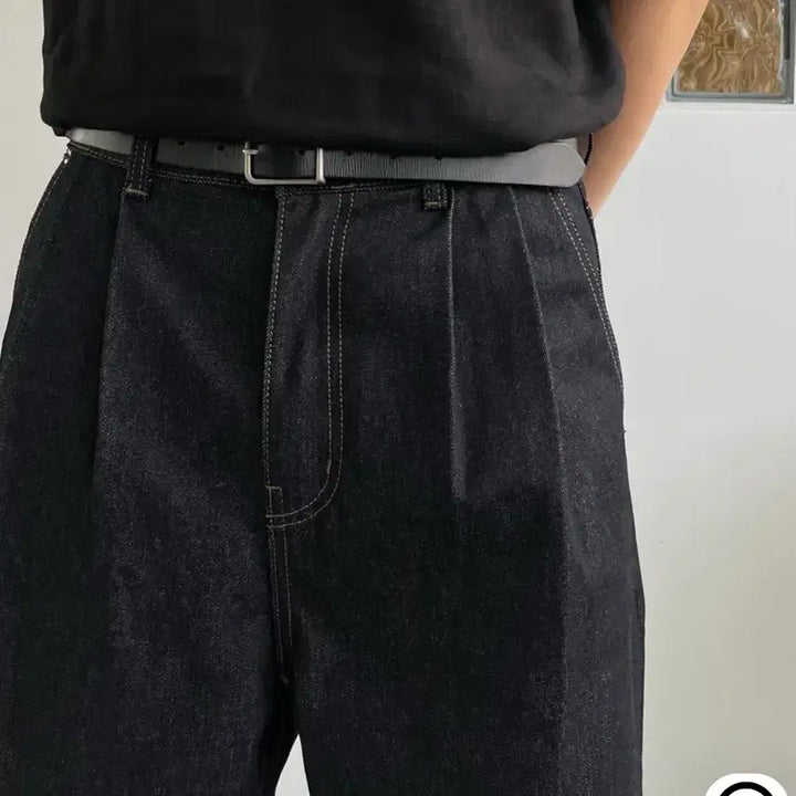 [SOLD OUT] [M] 마일드마켓 투턱 데님팬츠 블랙인디고