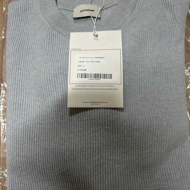 [BUNJANG] In The Row Cotton Crew Neck Knit Sweater / [3] 인더로우 코튼 립 니트 크루넥 블루멜란지