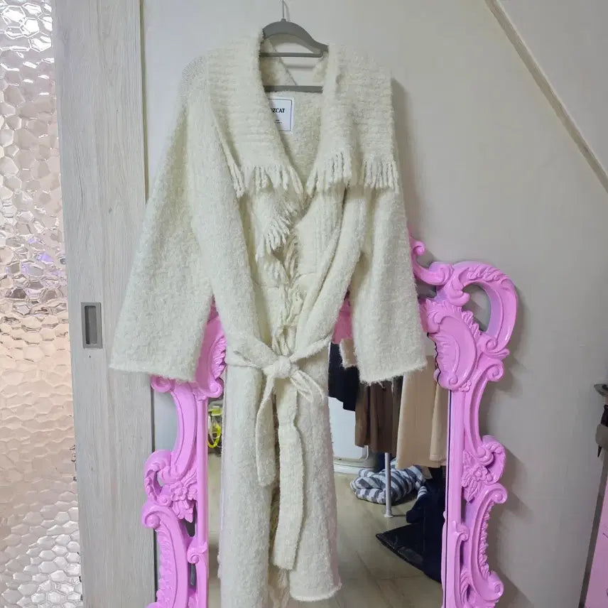 [BUNJANG] COZCAT Fringed Robe Long Cardigan / 코즈캣 수술 로브 롱 가디건