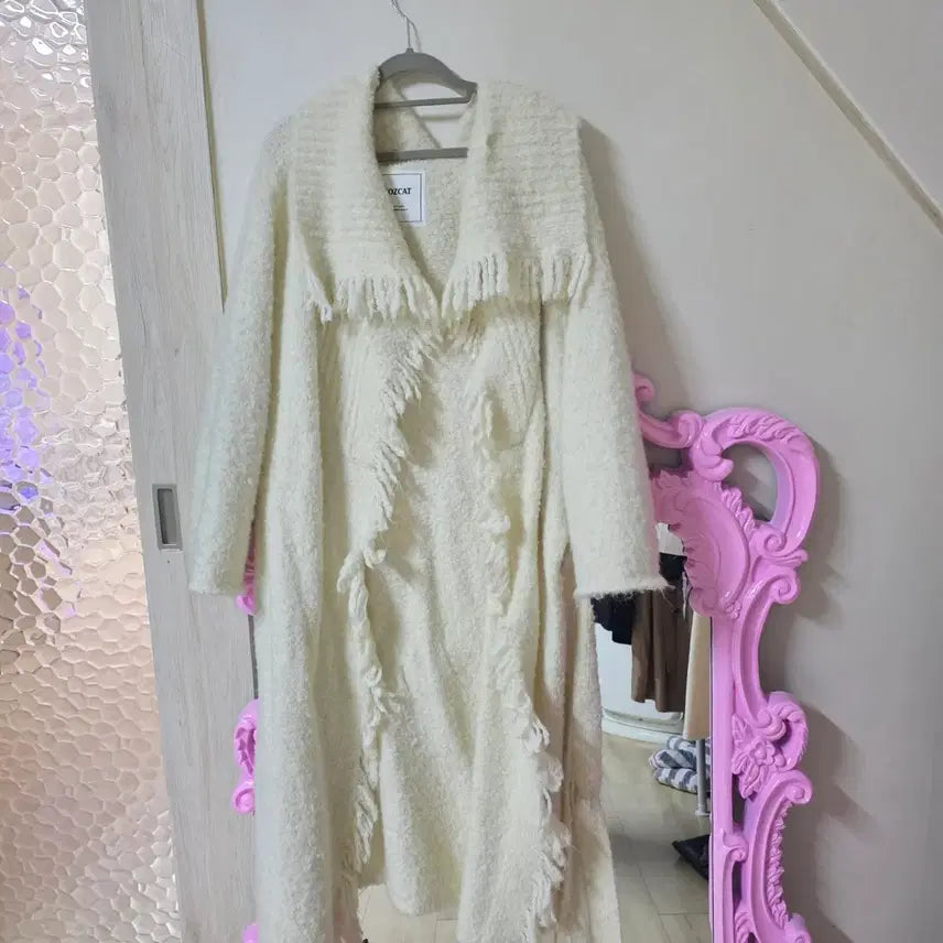 [BUNJANG] COZCAT Fringed Robe Long Cardigan / 코즈캣 수술 로브 롱 가디건