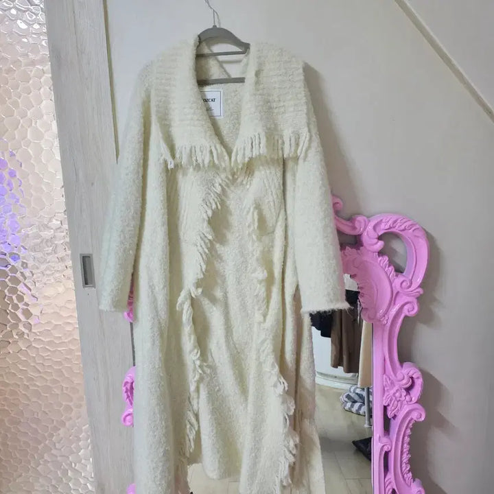 [BUNJANG] COZCAT Fringed Robe Long Cardigan / 코즈캣 수술 로브 롱 가디건