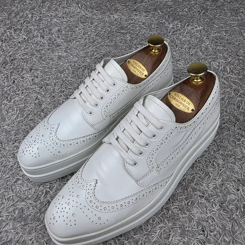 [BUNJANG] PRADA White Leather Clipper EU37 Platform Shoes / 정품] PRADA 프라다 화이트 레더 클리퍼 EU37/240 실착용 5회