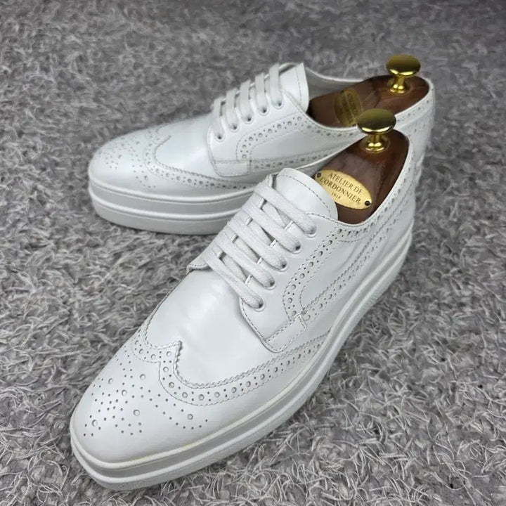 [BUNJANG] PRADA White Leather Clipper EU37 Platform Shoes / 정품] PRADA 프라다 화이트 레더 클리퍼 EU37/240 실착용 5회