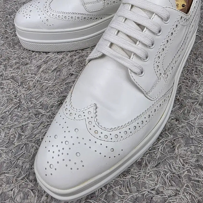 [BUNJANG] PRADA White Leather Clipper EU37 Platform Shoes / 정품] PRADA 프라다 화이트 레더 클리퍼 EU37/240 실착용 5회