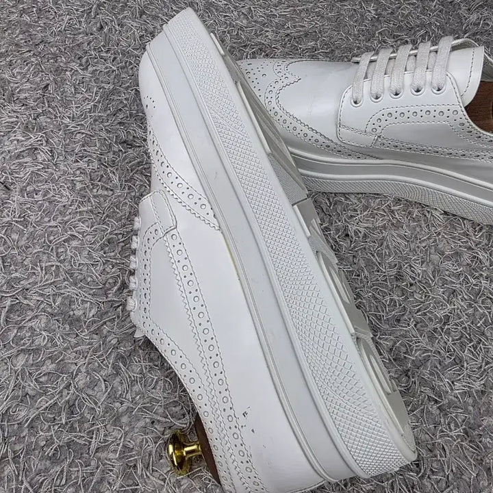 [BUNJANG] PRADA White Leather Clipper EU37 Platform Shoes / 정품] PRADA 프라다 화이트 레더 클리퍼 EU37/240 실착용 5회
